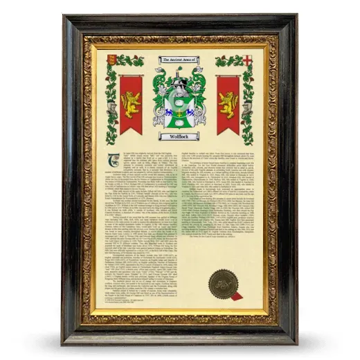 Wolflock Armorial History Framed - Heirloom