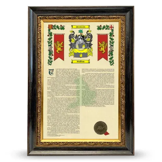 Wolfton Armorial History Framed - Heirloom