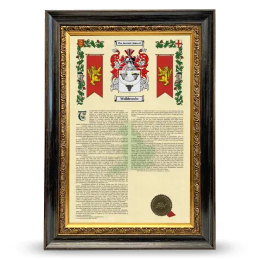 Wolldrombe Armorial History Framed - Heirloom