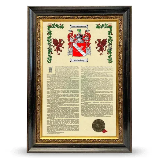 Wollenberg Armorial History Framed - Heirloom