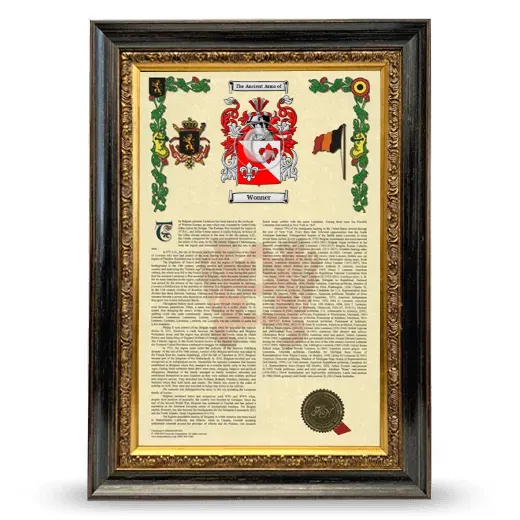 Wonner Armorial History Framed - Heirloom