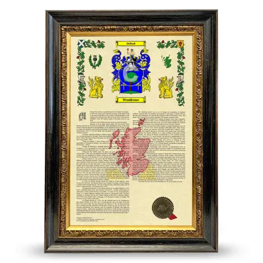 Woodrome Armorial History Framed - Heirloom