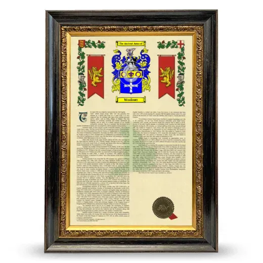 Woolcott Armorial History Framed - Heirloom