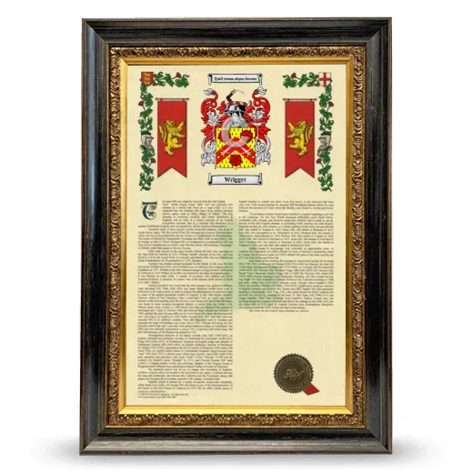 Wrigget Armorial History Framed - Heirloom