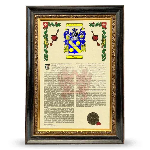 Wurs Armorial History Framed - Heirloom
