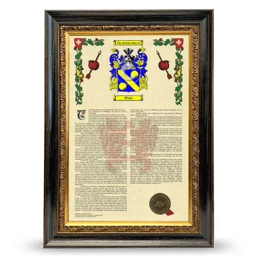 Wurz Armorial History Framed - Heirloom