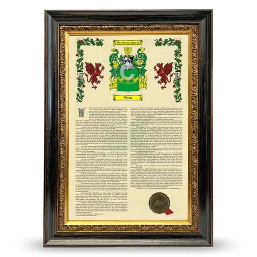 Wyns Armorial History Framed - Heirloom