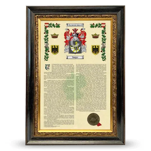 Yaeger Armorial History Framed - Heirloom
