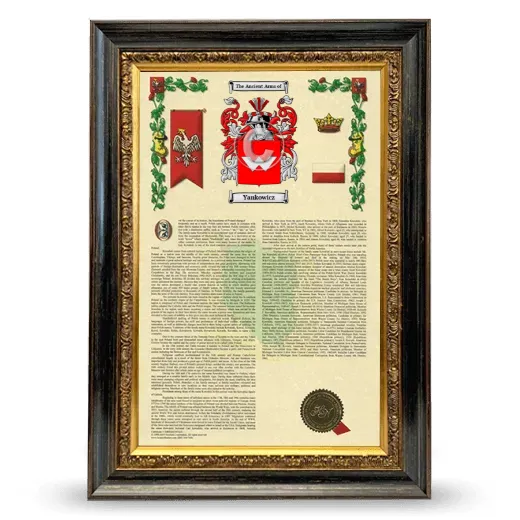 Yankowicz Armorial History Framed - Heirloom