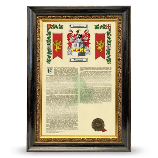 Yatement Armorial History Framed - Heirloom