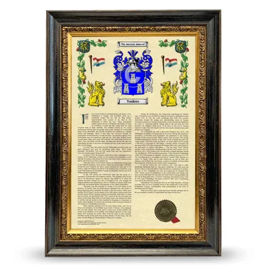 Yonkers Armorial History Framed - Heirloom