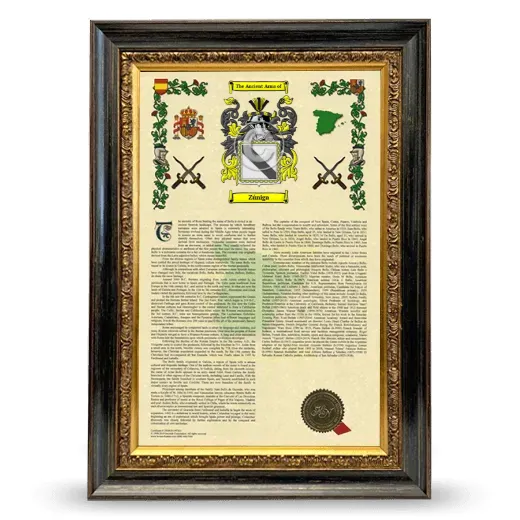 Zúniga Armorial History Framed - Heirloom