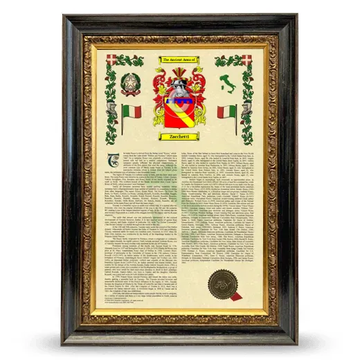 Zacchetti Armorial History Framed - Heirloom