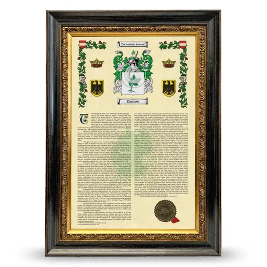 Zastrow Armorial History Framed - Heirloom