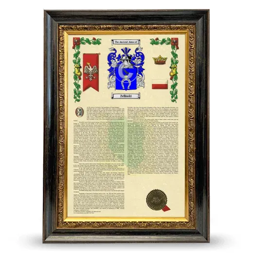 Zelinski Armorial History Framed - Heirloom