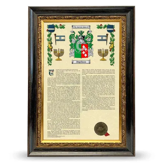 Ziegelman Armorial History Framed - Heirloom