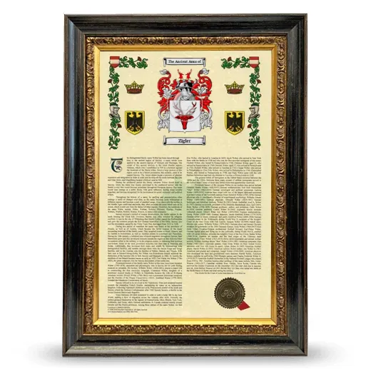 Zigler Armorial History Framed - Heirloom