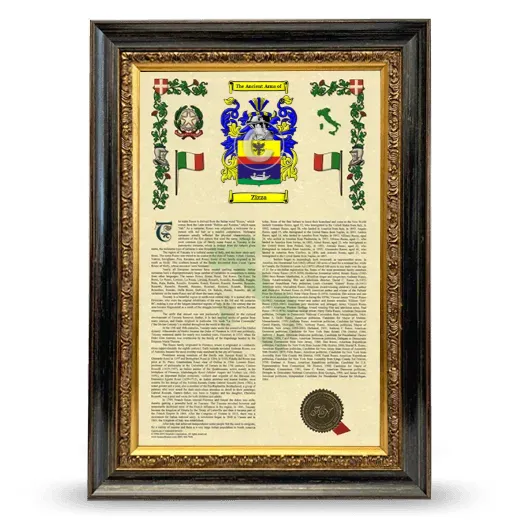 Zizza Armorial History Framed - Heirloom