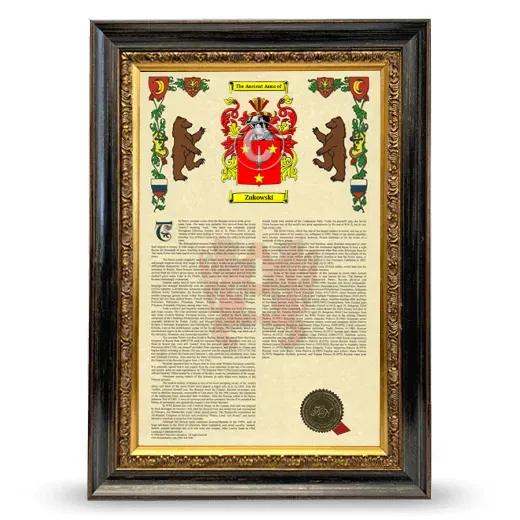 Zukowski Armorial History Framed - Heirloom