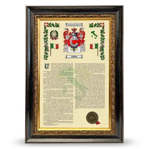 Zuliani Armorial History Framed - Heirloom
