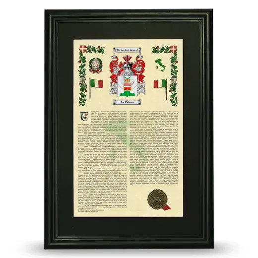 La Palma Deluxe Armorial Framed - Black