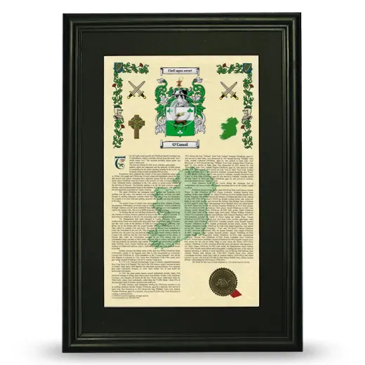 O'Conol Deluxe Armorial Framed - Black