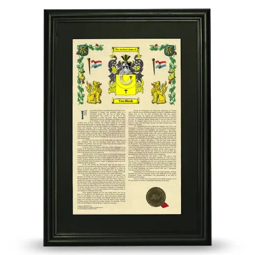 Van Blank Deluxe Armorial Framed - Black