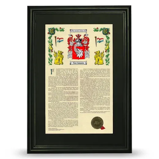 Van Campen Deluxe Armorial Framed - Black
