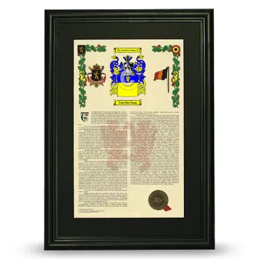 Van Der burg Deluxe Armorial Framed - Black