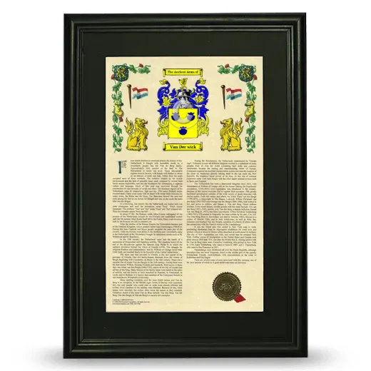 Van Der wick Deluxe Armorial Framed - Black