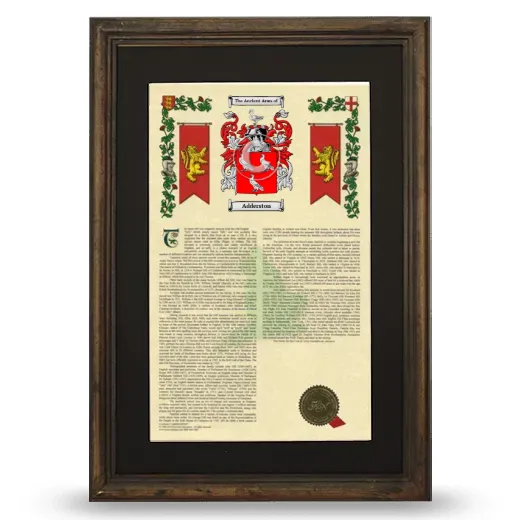 Adderston Deluxe Armorial Framed - Brown