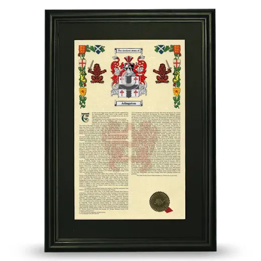 Adingston Deluxe Armorial Framed - Black