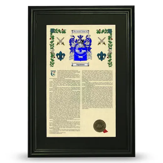 Aigneaux Deluxe Armorial Framed - Black