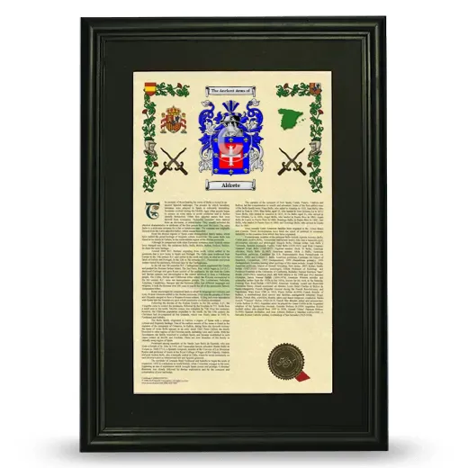 Aldrete Deluxe Armorial Framed - Black