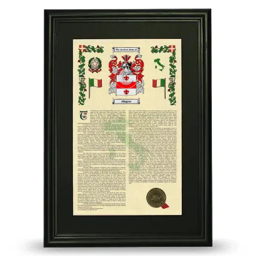 Alegres Deluxe Armorial Framed - Black