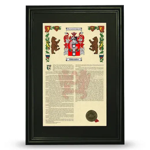 Aleksandrev Deluxe Armorial Framed - Black