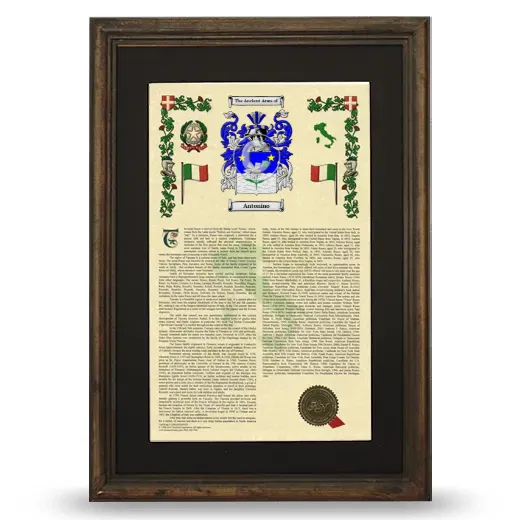 Antonino Deluxe Armorial Framed - Brown