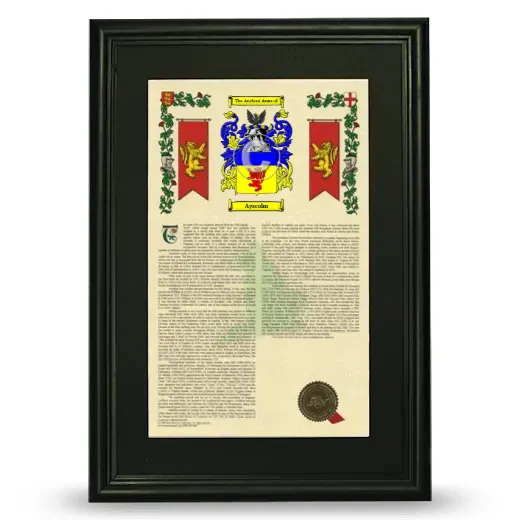 Ayscolm Deluxe Armorial Framed - Black