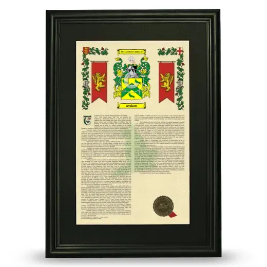 Ayshaw Deluxe Armorial Framed - Black