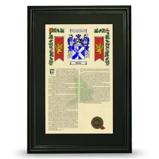 Baldric Deluxe Armorial Framed - Black