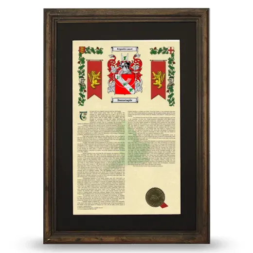 Barnstaple Deluxe Armorial Framed - Brown