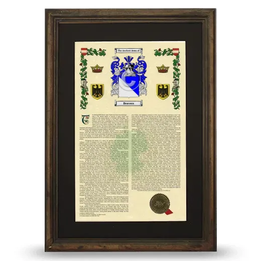 Beavers Deluxe Armorial Framed - Brown