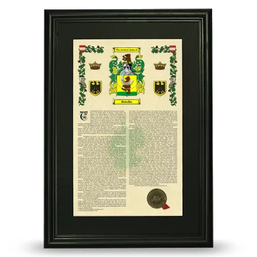 Beierlin Deluxe Armorial Framed - Black