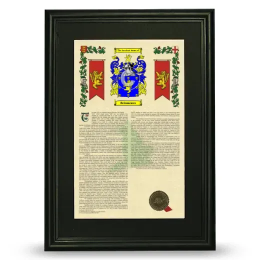 Beiumeaux Deluxe Armorial Framed - Black
