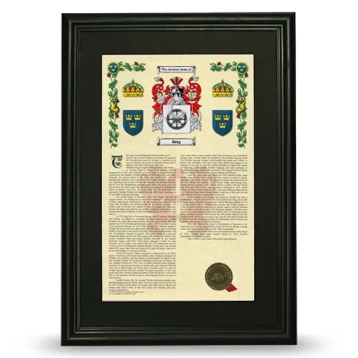 Berg Deluxe Armorial Framed - Black