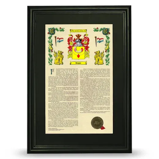 Berger Deluxe Armorial Framed - Black