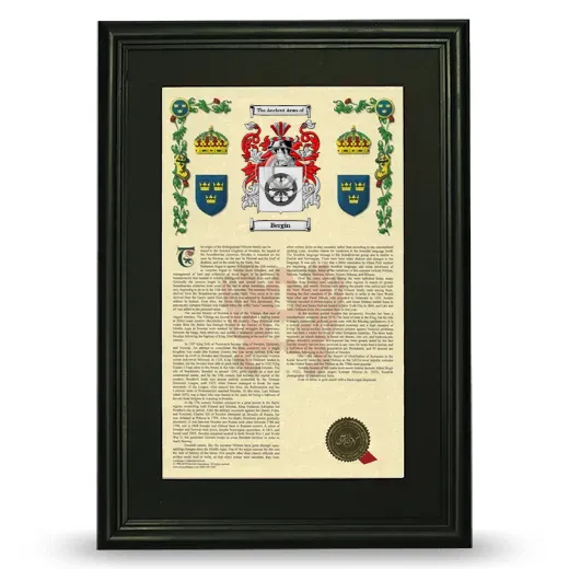Bergin Deluxe Armorial Framed - Black