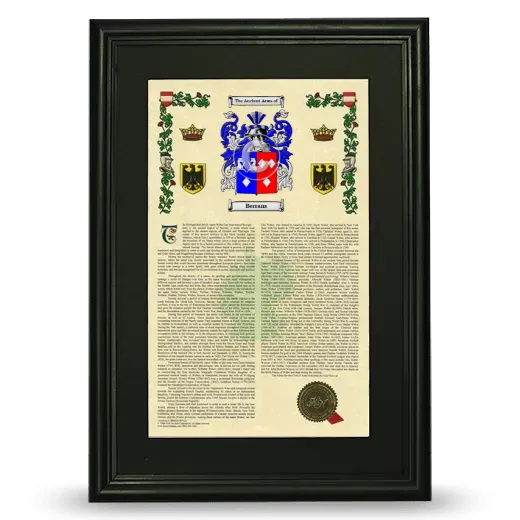 Berrans Deluxe Armorial Framed - Black