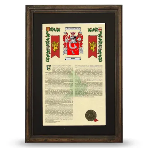 Bertil Deluxe Armorial Framed - Brown
