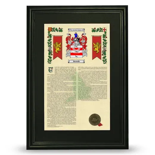 Berwele Deluxe Armorial Framed - Black